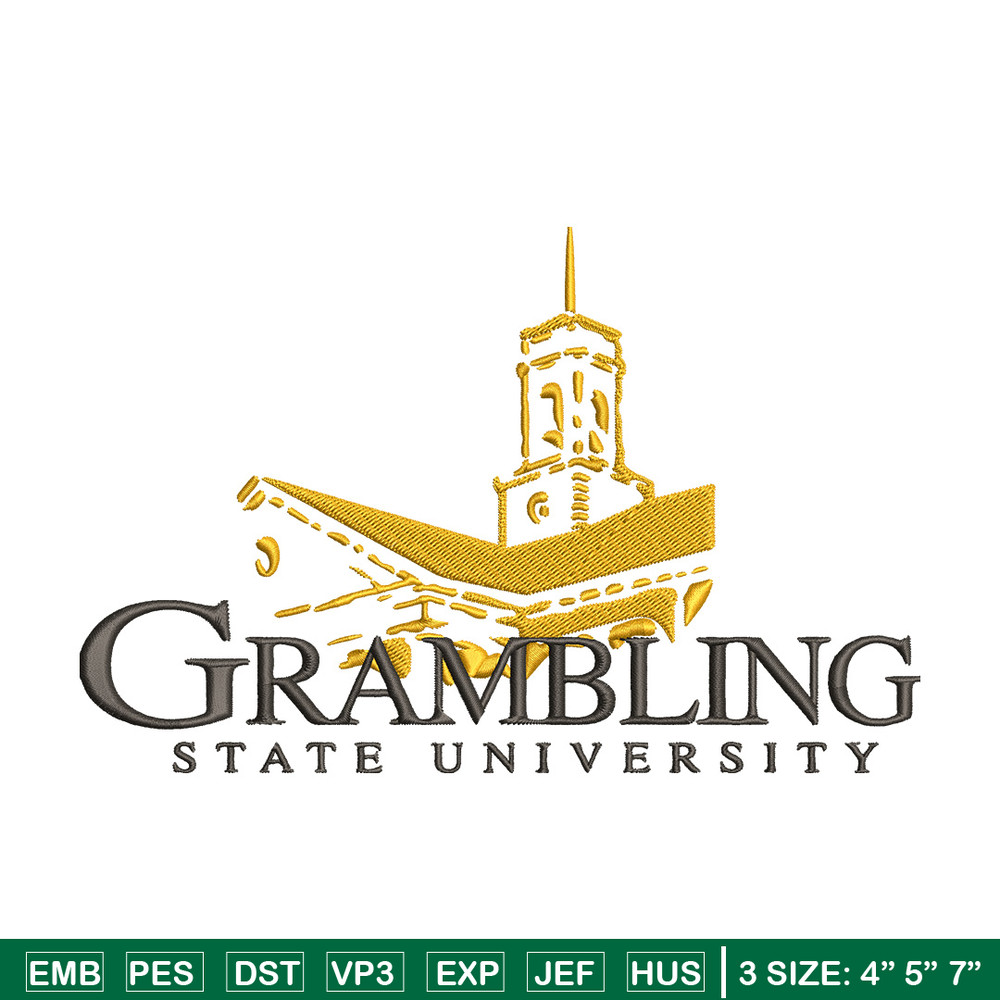 Grambling State logo embroidery design, NCAA embroidery, Sport embroidery,Logo sport embroidery,Embroidery design.jpg