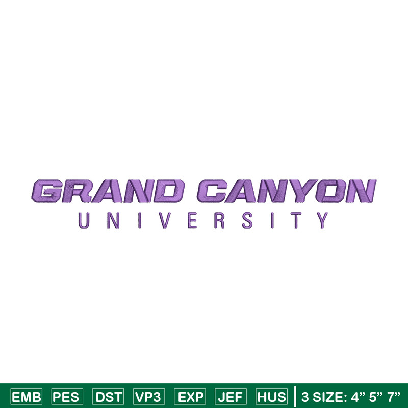 Grand Canyon University logo embroidery design, NCAA embroidery,Sport embroidery,Logo sport embroidery,Embroidery design.jpg