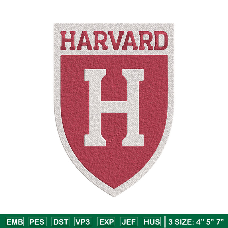 Harvard University logo embroidery design, NCAA embroidery, Embroidery design, Logo sport embroiderySport embroidery.jpg