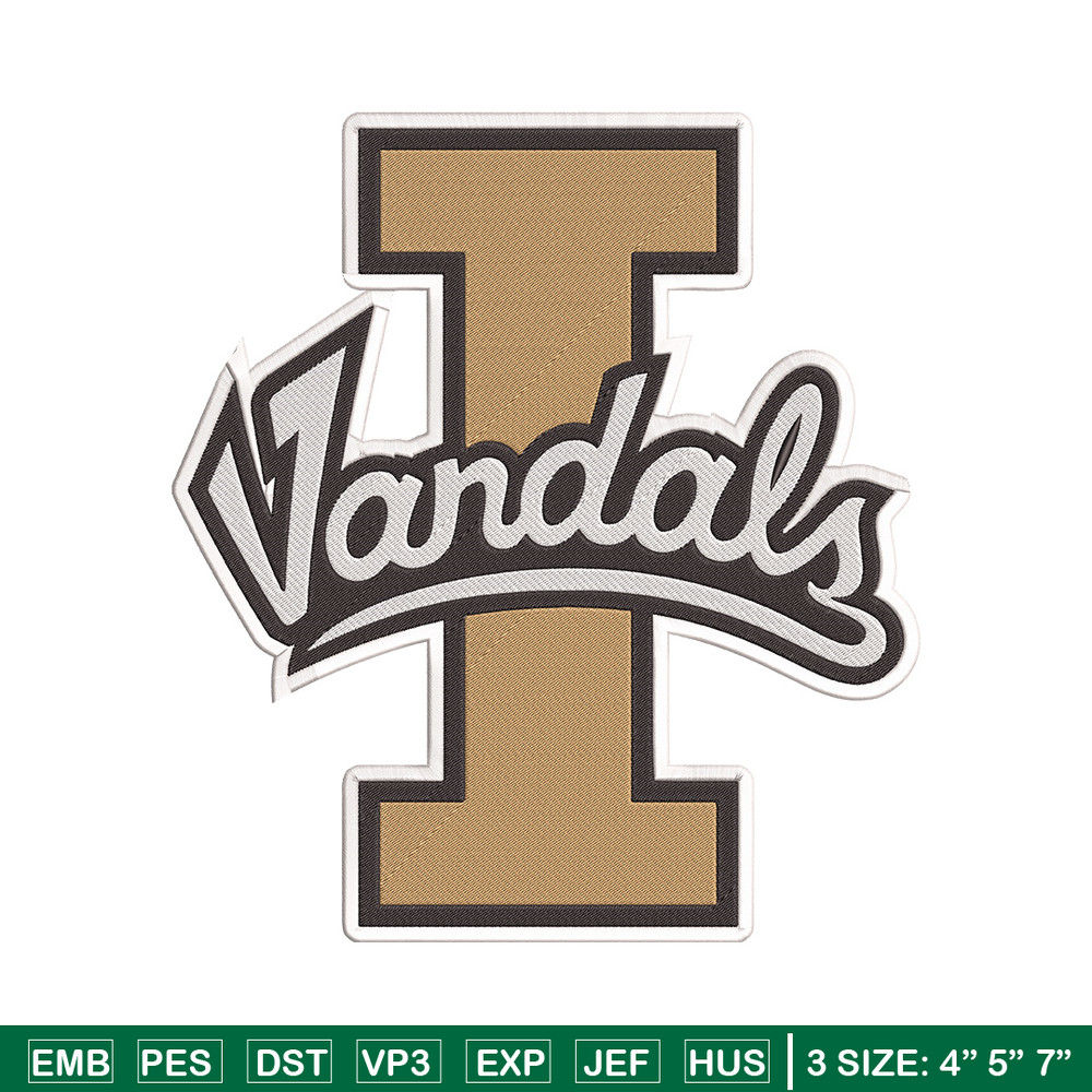 Idaho Vandal logo embroidery design, NCAA embroidery,Sport embroidery,Logo sport embroidery,Embroidery design.jpg