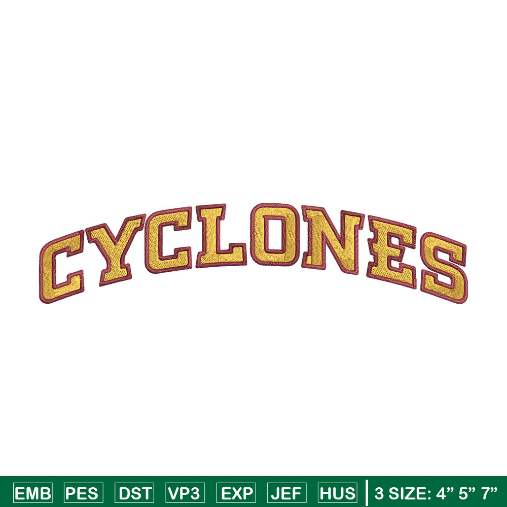 Iowa State Cyclones logo embroidery design, NCAA embroidery, Embroidery design, Logo sport embroidery, Sport embroidery.jpg