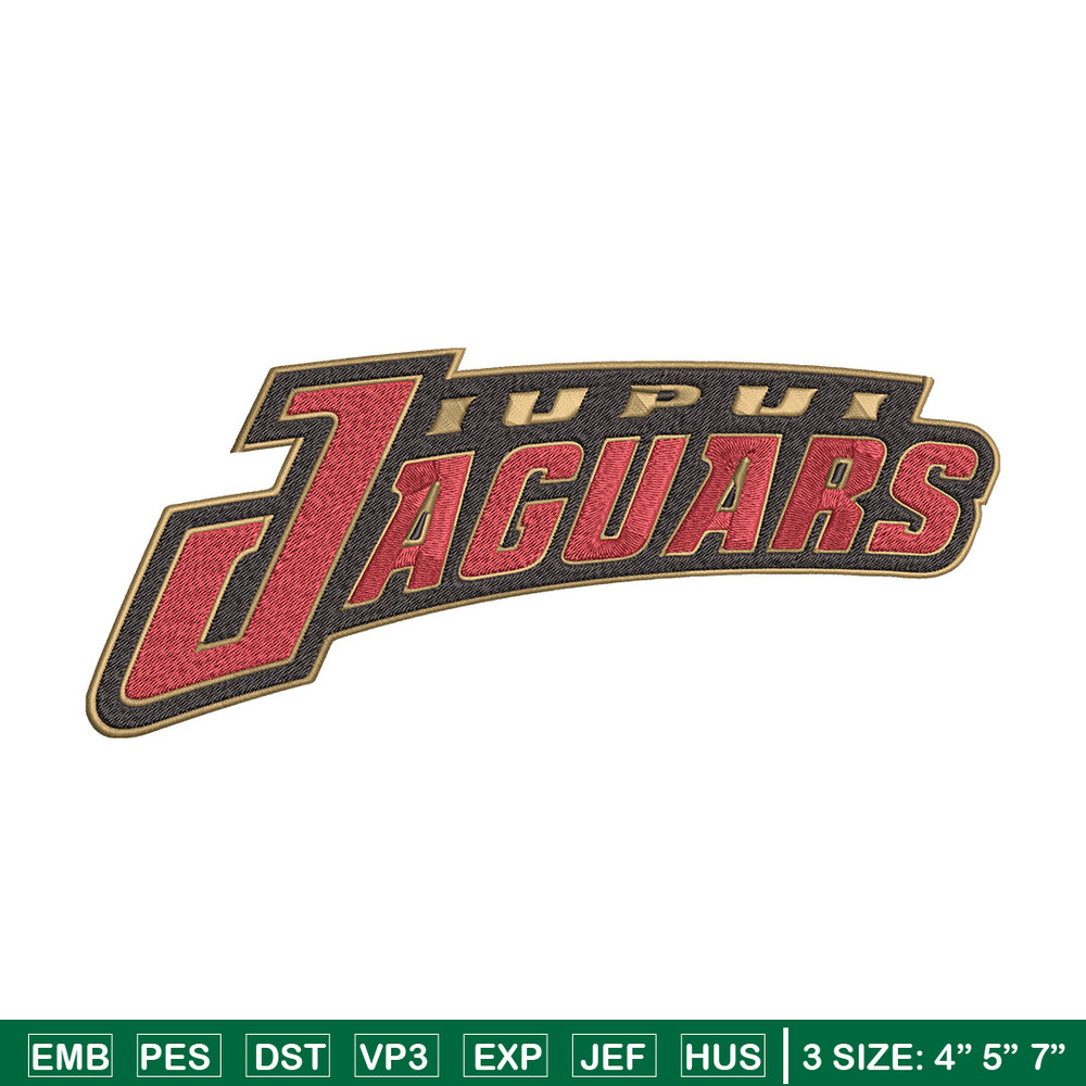 IUPUI Jaguars logo embroidery design, NCAA embroidery, Embroidery design,Logo sport embroidery,Sport embroidery..jpg