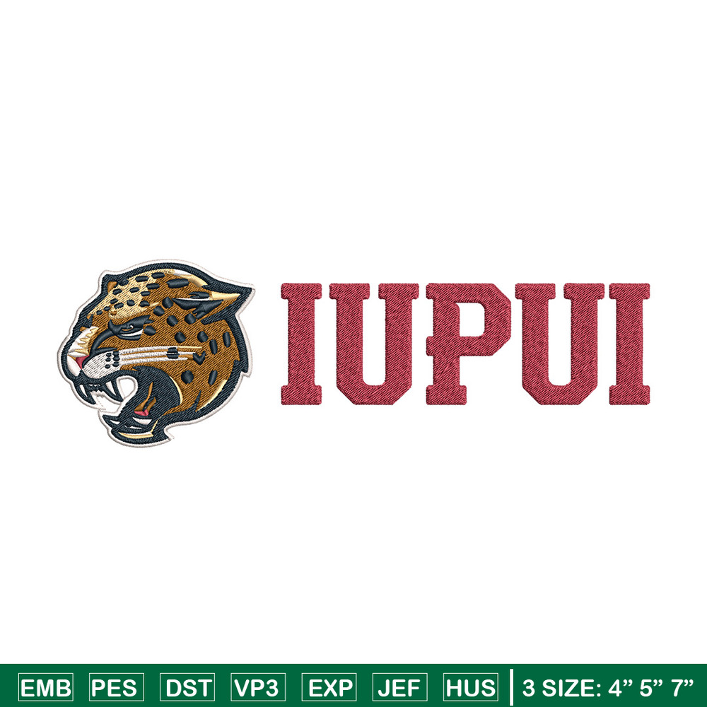 IUPUI Jaguars logo embroidery design,NCAA embroidery, Embroidery design,Logo sport embroidery, Sport embroidery.jpg