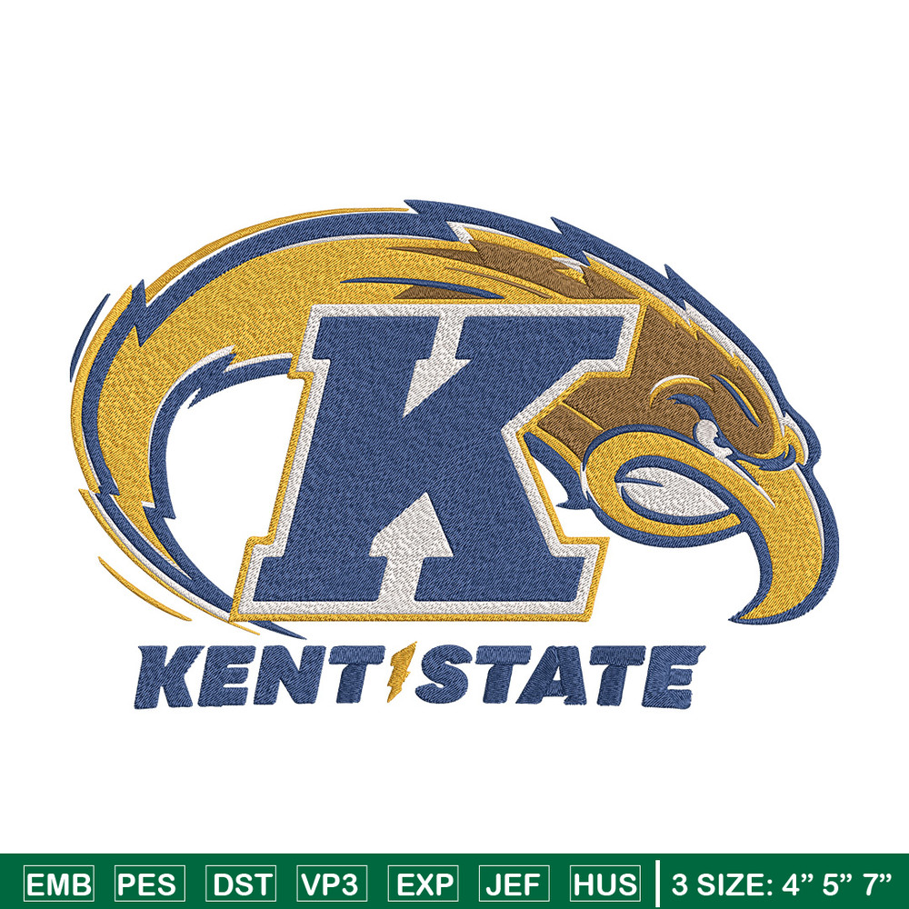 Kent State logo embroidery design, NCAA embroidery, Sport embroidery,Logo sport embroidery,Embroidery design..jpg