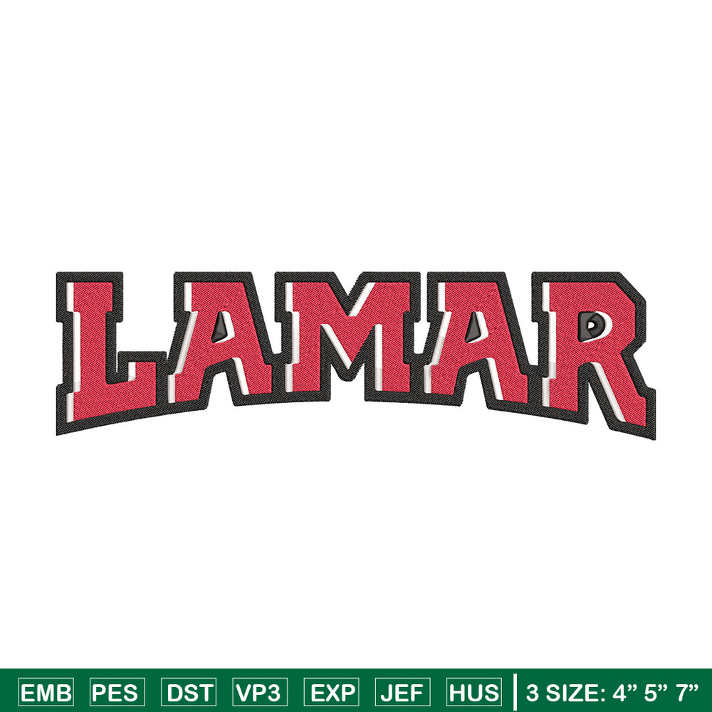 Lamar University logo embroidery design, NCAA embroidery, Embroidery design,Logo sport embroidery,Sport embroidery.jpg