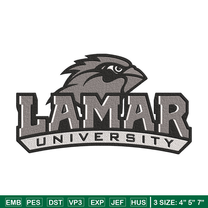 Lamar University Logo embroidery design, NCAA embroidery,Sport embroidery,logo sport embroidery,Embroidery design..jpg