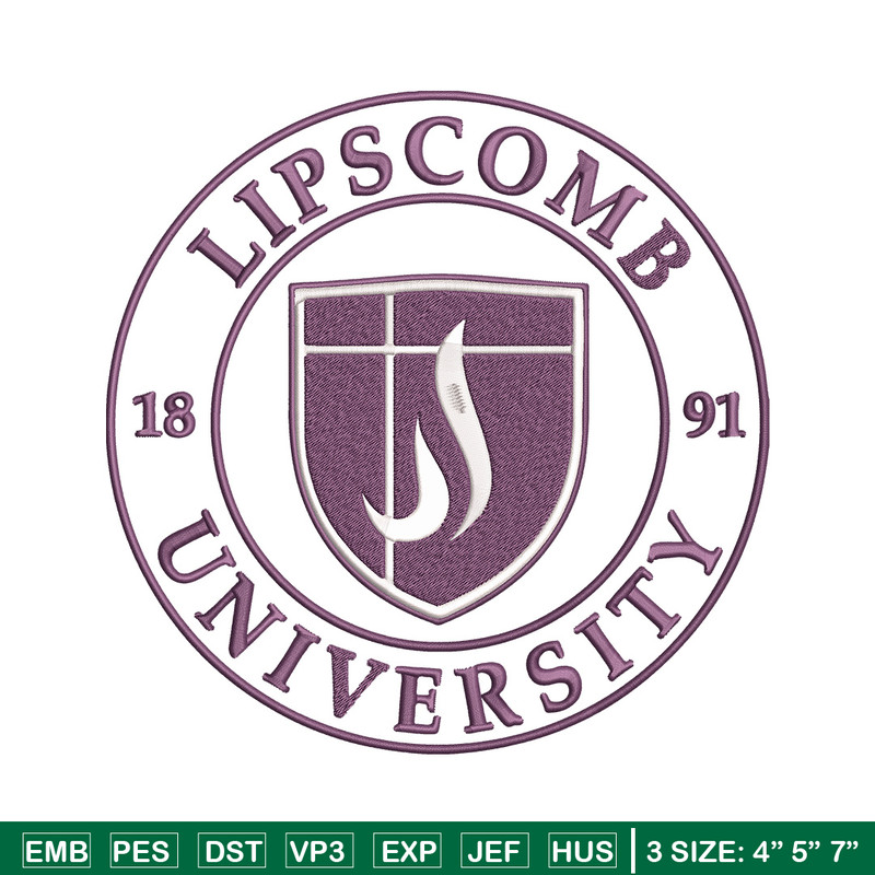 Lipscomb University logo embroidery design, NCAA embroidery, Embroidery design,Logo sport embroidery, Sport embroidery.jpg