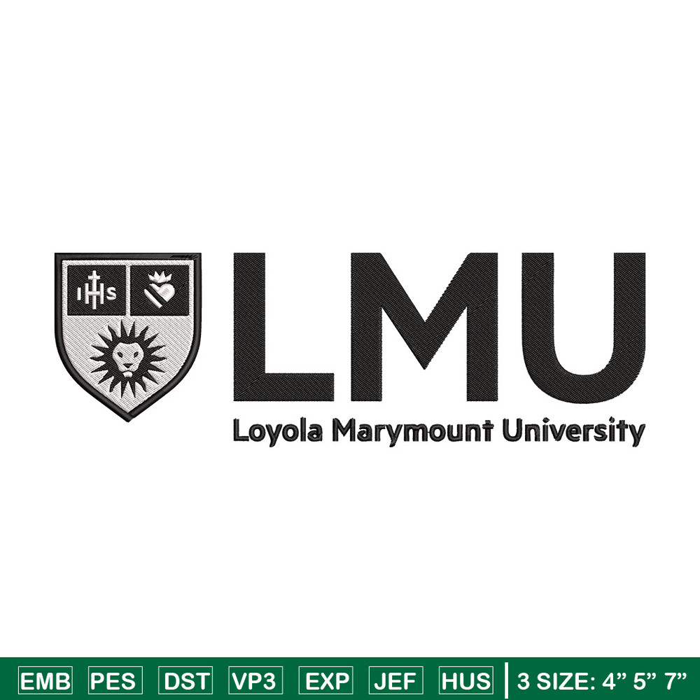 Loyola Marymount logo embroidery design, NCAA embroidery, Sport embroidery,Logo sport embroidery,Embroidery design.jpg
