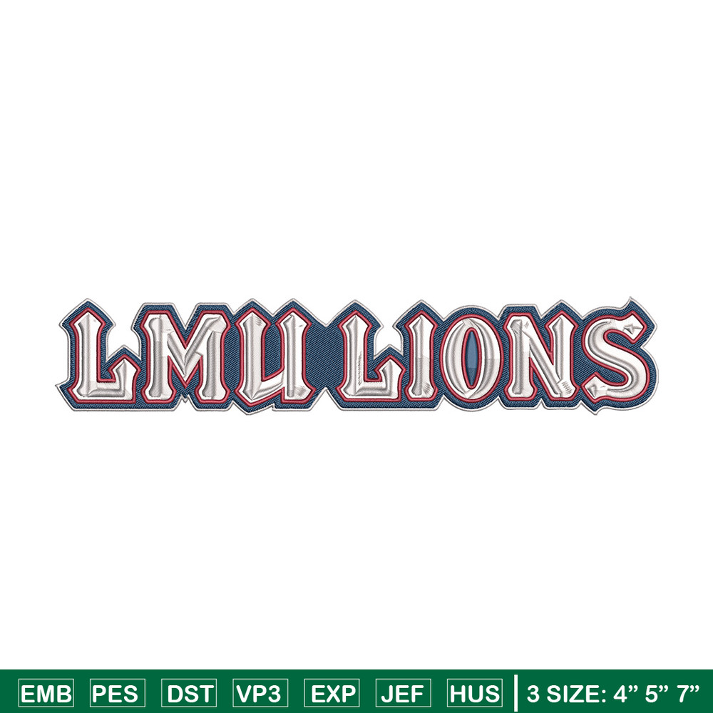 Loyola Marymount logo embroidery design, Sport embroidery, logo sport embroidery, Embroidery design, NCAA embroidery.jpg