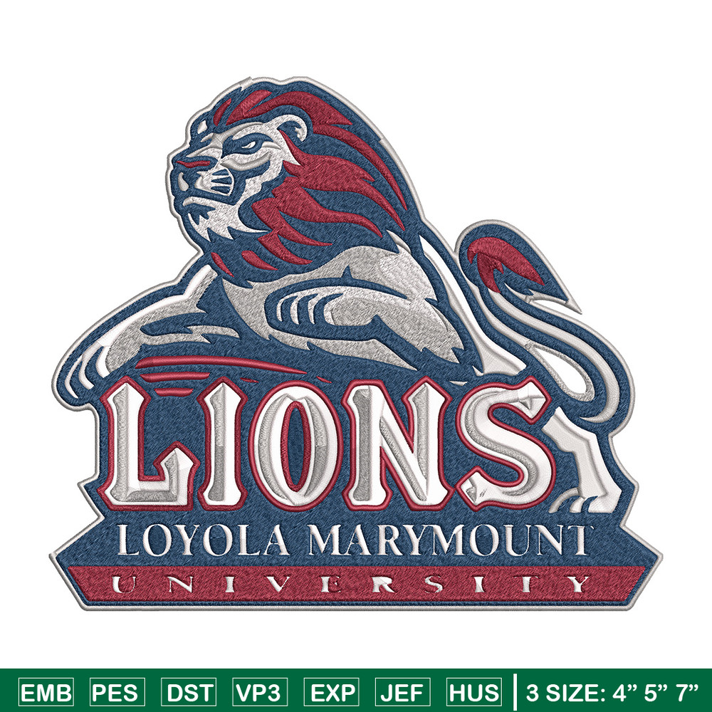 Loyola Marymount logo embroidery design, Sport embroidery, logo sport embroidery,Embroidery design, NCAA embroidery.jpg