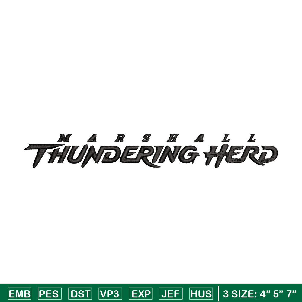Marshall Thundering logo embroidery design, NCAA embroidery, Embroidery design,Logo sport embroidery,Sport embroidery.jpg