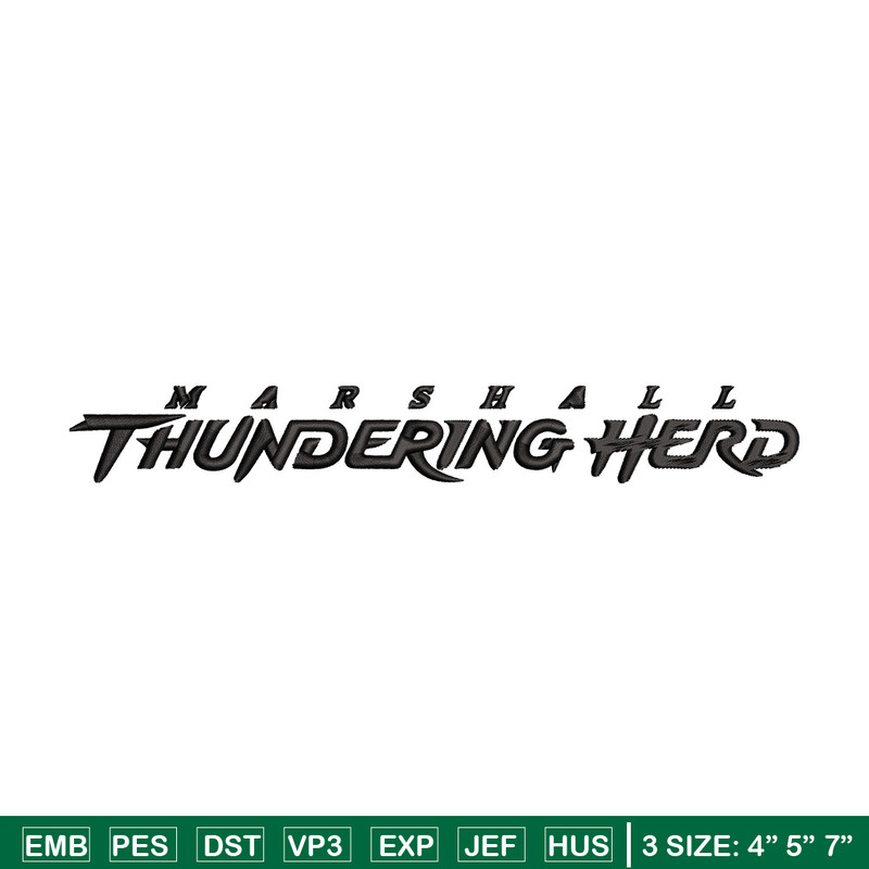 Marshall Thundering logo embroidery design, NCAA embroidery, Embroidery design,Logo sport embroidery,Sport embroidery.jpg