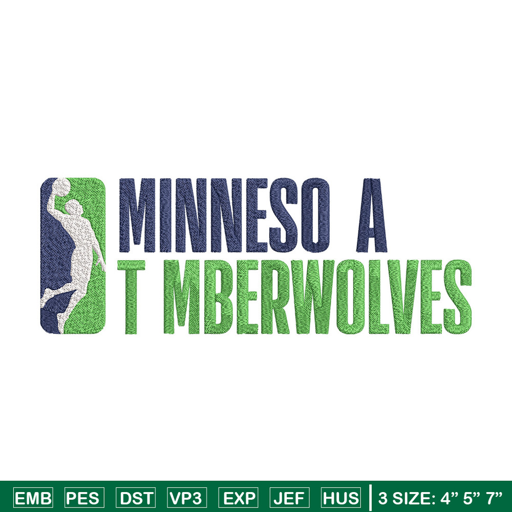 Minnesota Timberwolves logo embroidery design,NBA embroidery,Sport embroidery, Embroidery design, Logo sport embroidery.jpg