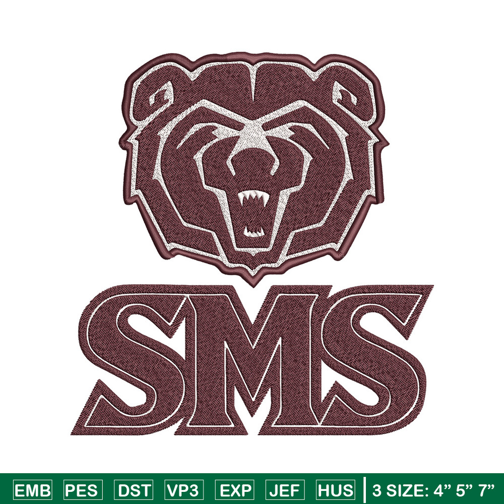 Missouri State logo embroidery design, College embroidery, Sport embroidery, logo sport embroidery, Embroidery design.jpg
