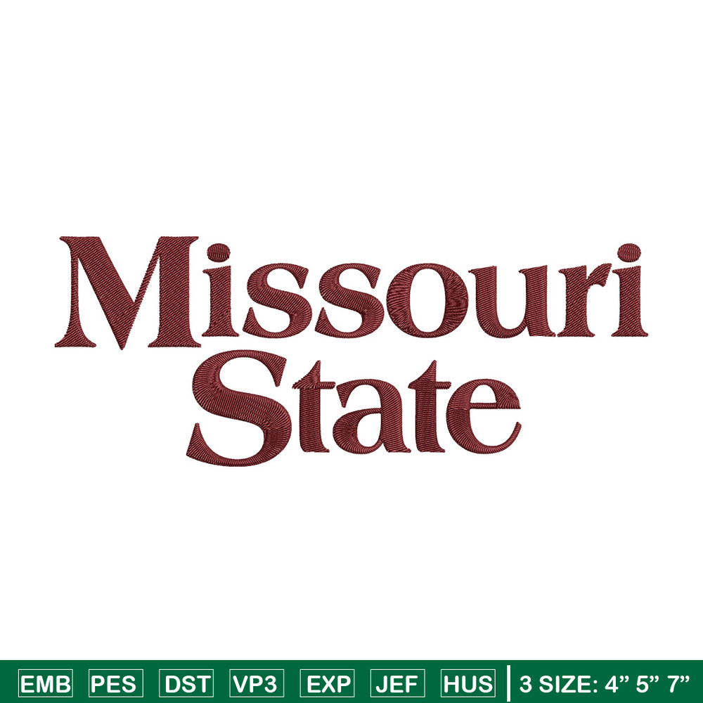 Missouri State logo embroidery design, NCAA embroidery, Embroidery design, Logo sport embroidery, Sport embroidery.jpg