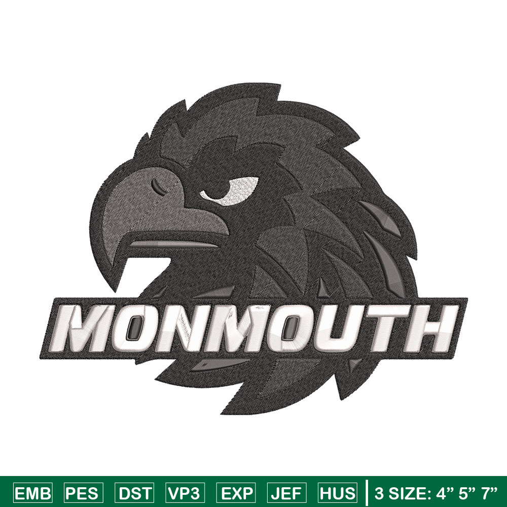 Monmouth Hawks logo embroidery design, Sport embroidery, logo sport embroidery,Embroidery design, NCAA embroidery..jpg