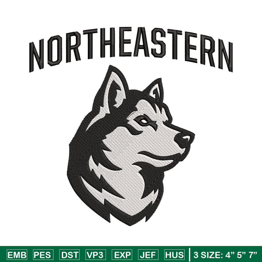 Northeastern University embroidery design, NCAA embroidery, Sport embroidery, logo sport embroidery, Embroidery design..jpg