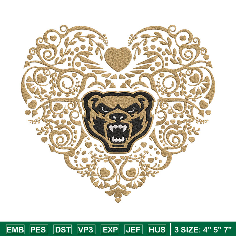 Oakland University heart embroidery design, NCAA embroidery,Sport embroidery, Embroidery design,Logo sport embroidery..jpg