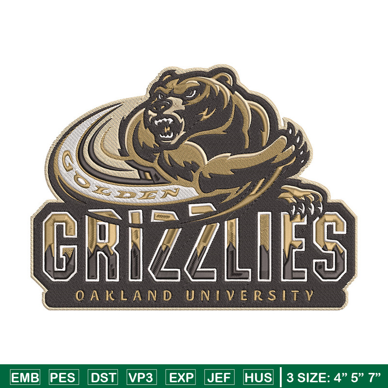 Oakland University logo embroidery design, NCAA embroidery,Sport embroidery,logo sport embroidery,Embroidery design..jpg