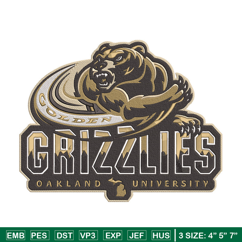 Oakland University logo embroidery design, Sport embroidery, logo sport embroidery, Embroidery design, NCAA embroidery.jpg