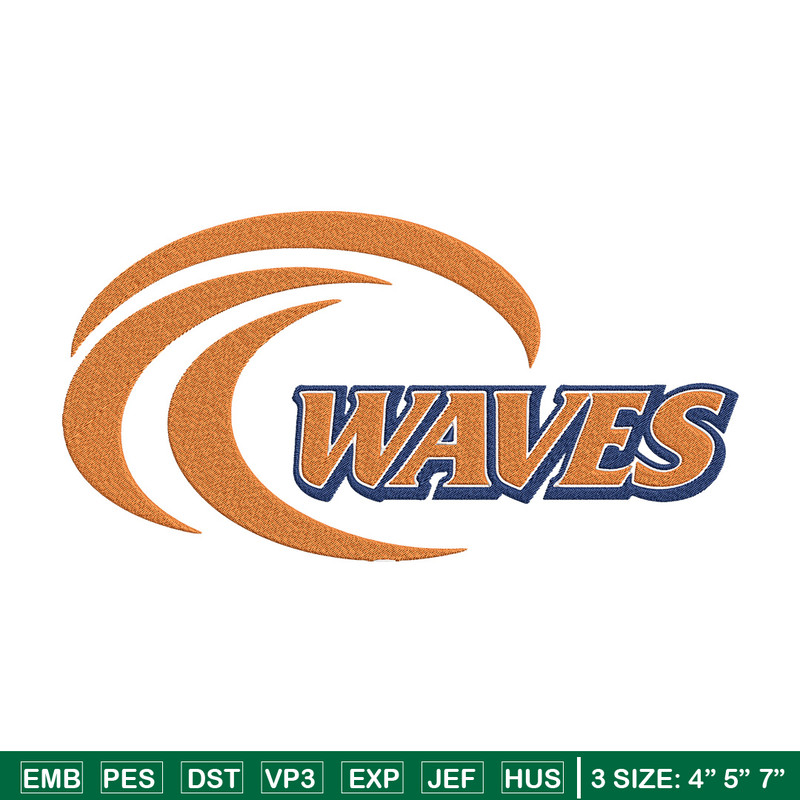 Pepperdine waves logo embroidery design, NCAA embroidery, Sport embroidery,logo sport embroidery,Embroidery design..jpg