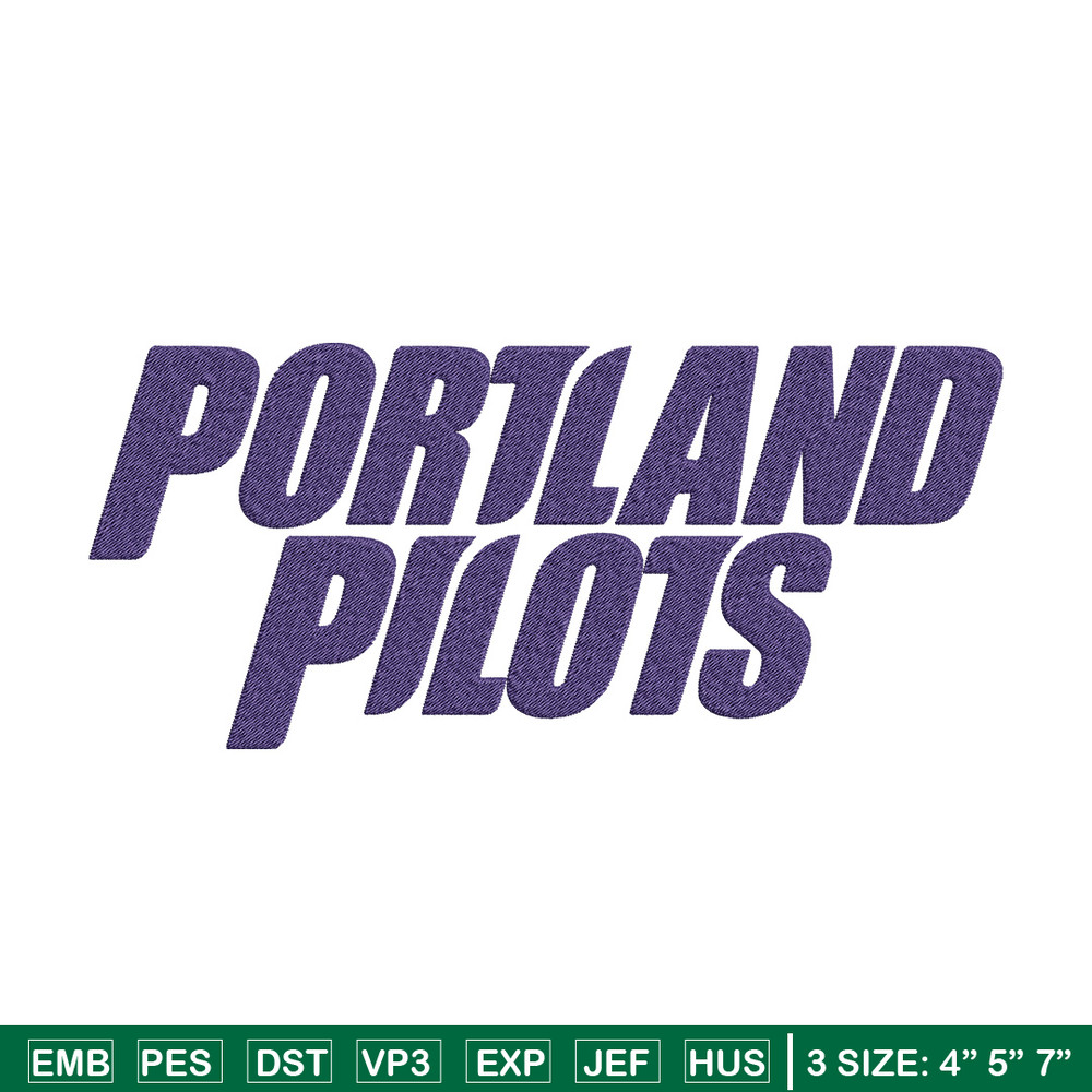 Portland Pilots logo embroidery design, NCAA embroidery, Embroidery design, Logo sport embroidery, Sport embroidery.jpg