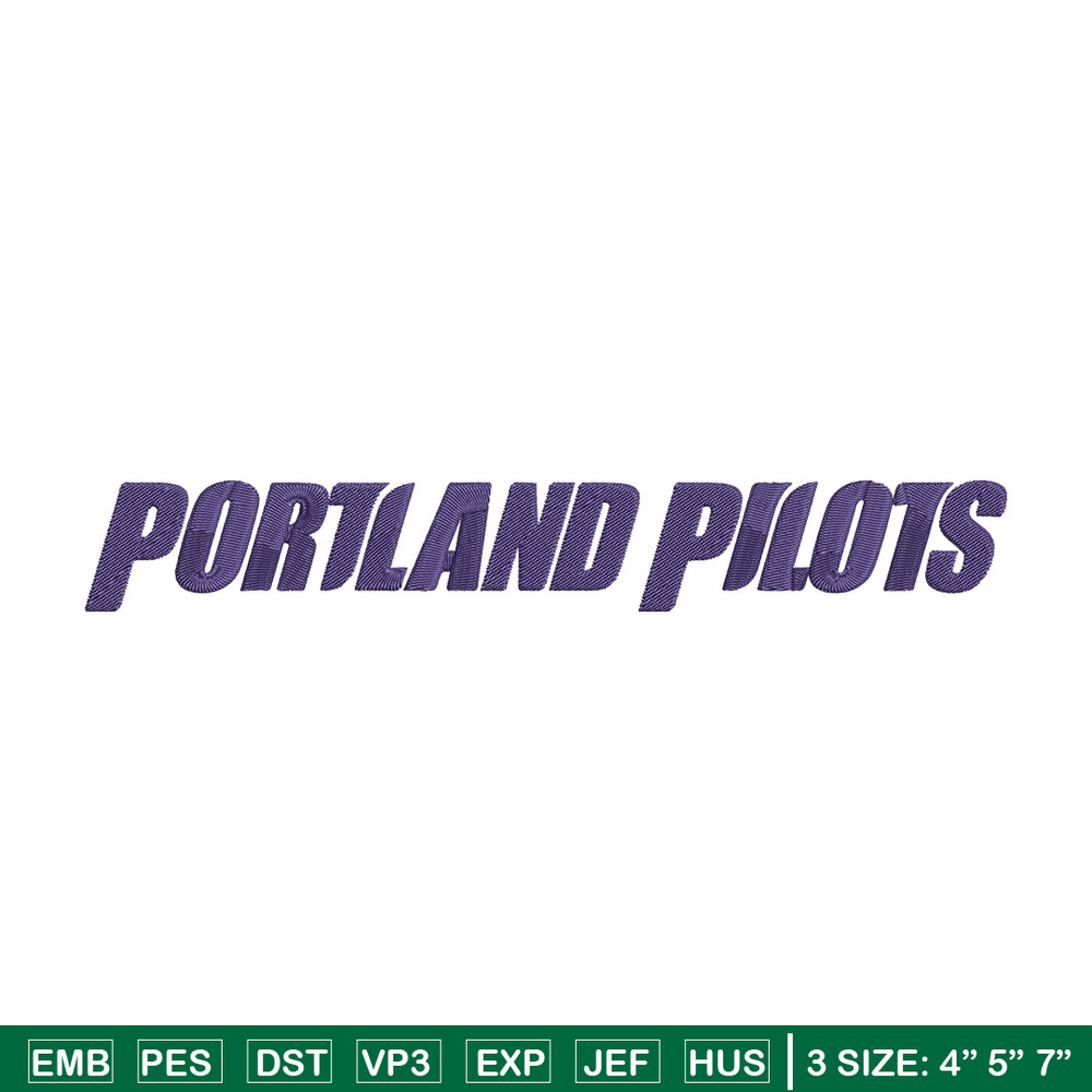 Portland Pilots logo embroidery design, NCAA embroidery, Sport embroidery, logo sport embroidery, Embroidery design..jpg