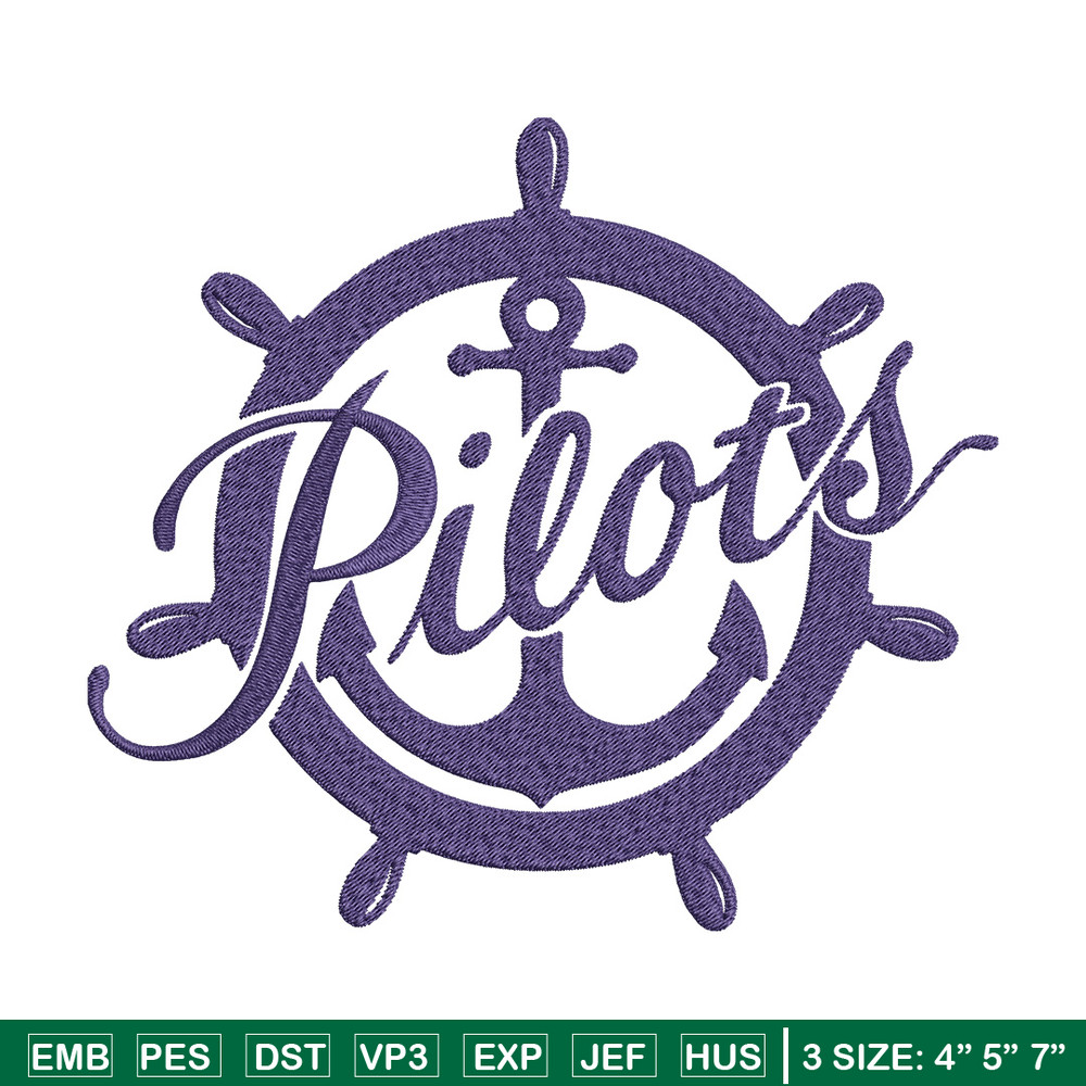 Portland Pilots logo embroidery design, NCAA embroidery, Sport embroidery, logo sport embroidery, Embroidery design.jpg