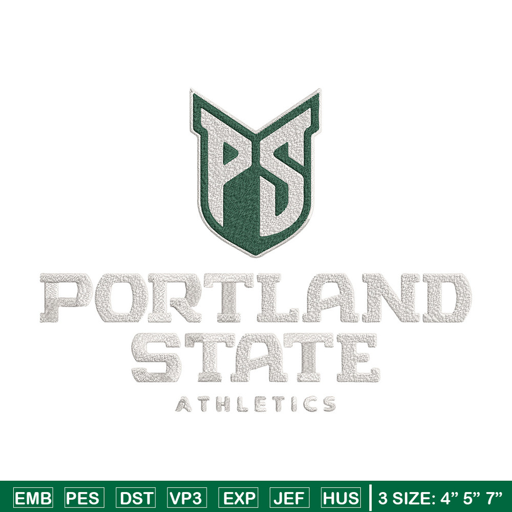 Portland State logo embroidery design,NCAA embroidery, Sport embroidery,logo sport embroidery,Embroidery design.jpg