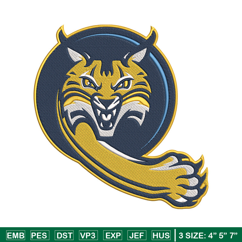 Quinnipiac Bobcats cat embroidery design, NCAA embroidery, Sport embroidery, logo sport embroidery, Embroidery design.jpg