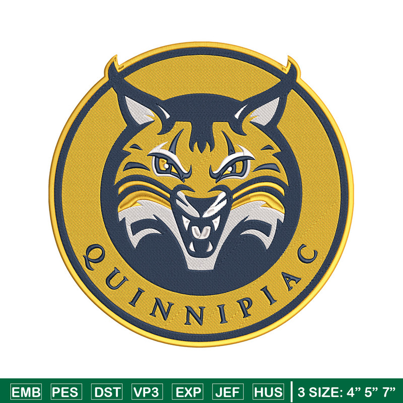 Quinnipiac University logo embroidery design, NCAA embroidery,Sport embroidery,Embroidery design ,Logo sport embroidery..jpg