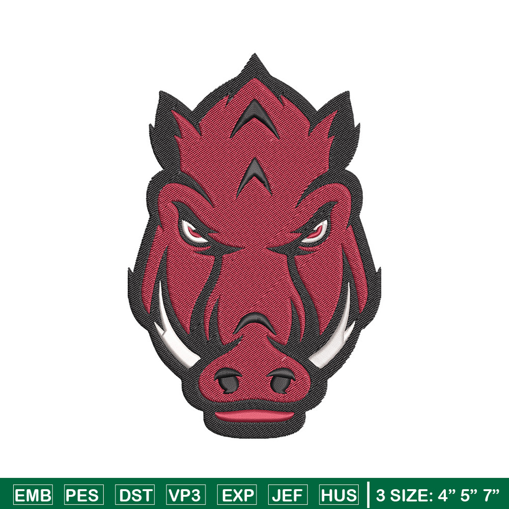 Razorback Head embroidery design, NCAA embroidery, Sport embroidery,Logo sport embroidery,Embroidery design.jpg