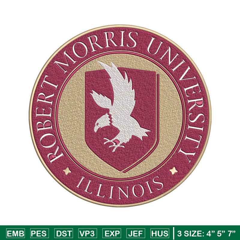 Robert Morris design embroidery design, NCAA embroidery, Embroidery design, Logo sport embroidery, Sport embroidery.jpg