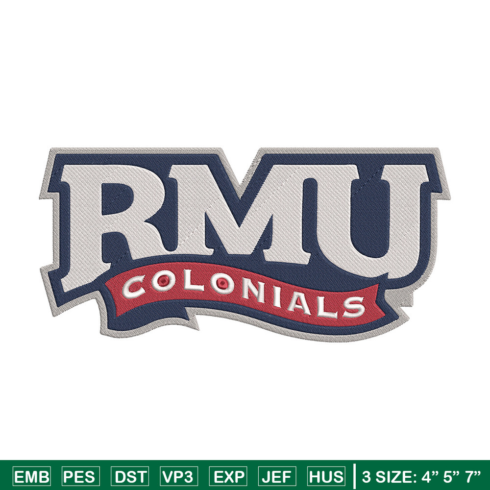 Robert Morris logo embroidery design, NCAA embroidery, Sport embroidery, logo sport embroidery, Embroidery design.jpg