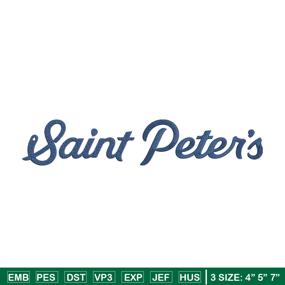 Saint Peter's logo embroidery design, NCAA embroidery,Sport embroidery,Logo sport embroidery,Embroidery design.jpg