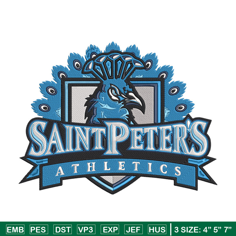 Saint Peters logo embroidery design, NCAA embroidery,Sport embroidery,Logo sport embroidery, Embroidery design.jpg