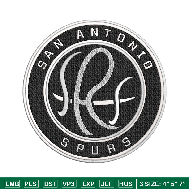 San Antonio Spurs logo embroidery design,NBA embroidery, Embroidery design, Logo sport embroidery, Sport embroidery..jpg