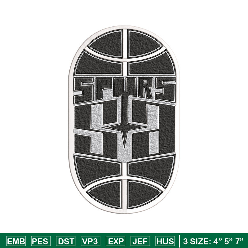 San Antonio Spurs logo embroidery design,NBA embroidery,Embroidery design, Logo sport embroidery, Sport embroidery..jpg