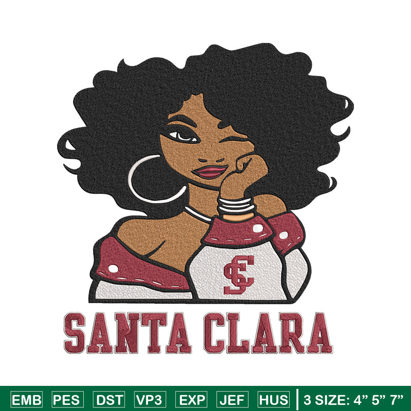 Santa Clara girl embroidery design, NCAA embroidery, Embroidery design, Logo sport embroidery,Sport embroidery.jpg