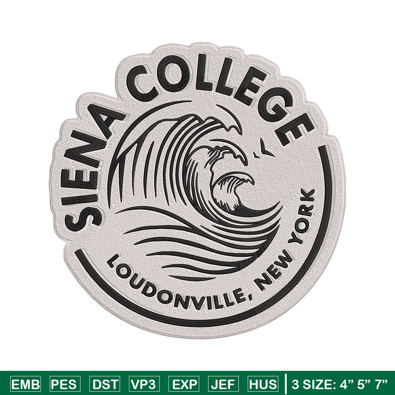 Siena College logo embroidery design, NCAA embroidery, Sport embroidery, Embroidery design ,Logo sport embroidery..jpg