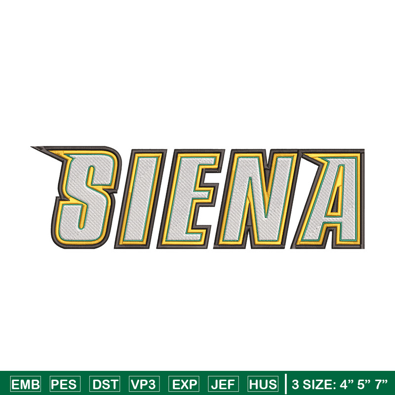 Siena College logo embroidery design, NCAA embroidery, Sport embroidery, Logo sport embroidery,Embroidery design.jpg
