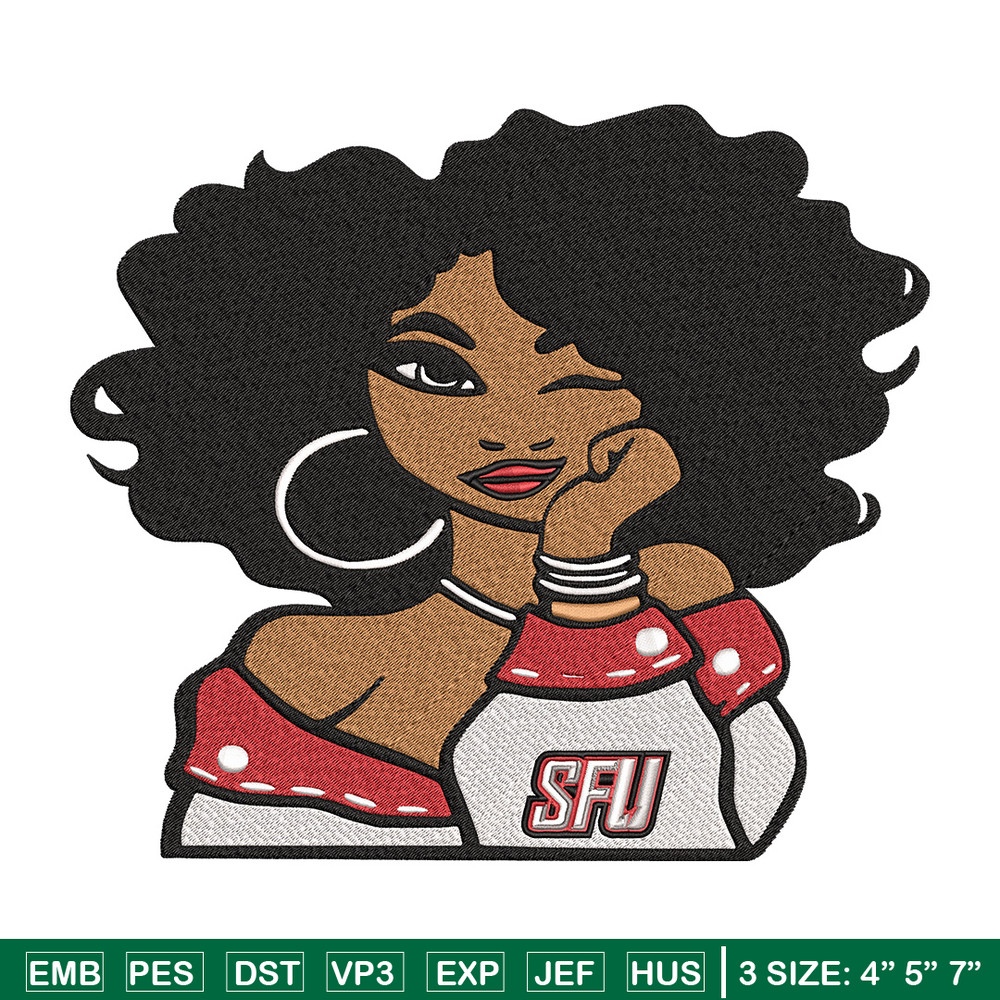 Simon Fraser girl embroidery design,NCAA embroidery,Embroidery design, Logo sport embroidery, Sport embroidery..jpg