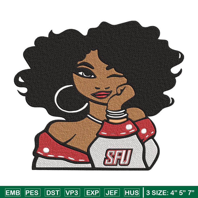 Simon Fraser girl embroidery design,NCAA embroidery,Embroidery design, Logo sport embroidery, Sport embroidery..jpg