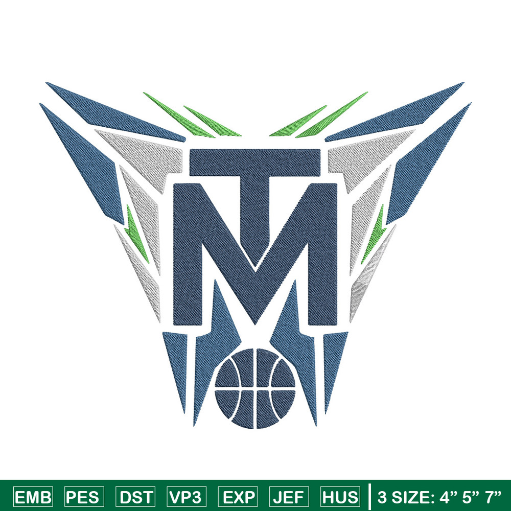 Timberwolves basketball embroidery design, NBA embroidery, Sport embroidery, Embroidery design, Logo sport embroidery.jpg