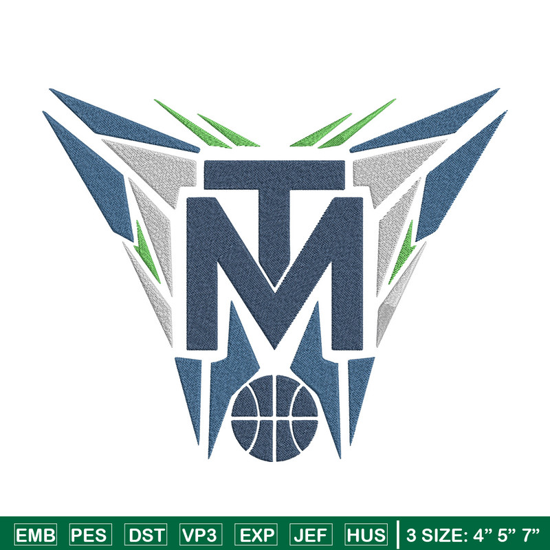 Timberwolves basketball embroidery design, NBA embroidery, Sport embroidery, Embroidery design, Logo sport embroidery.jpg