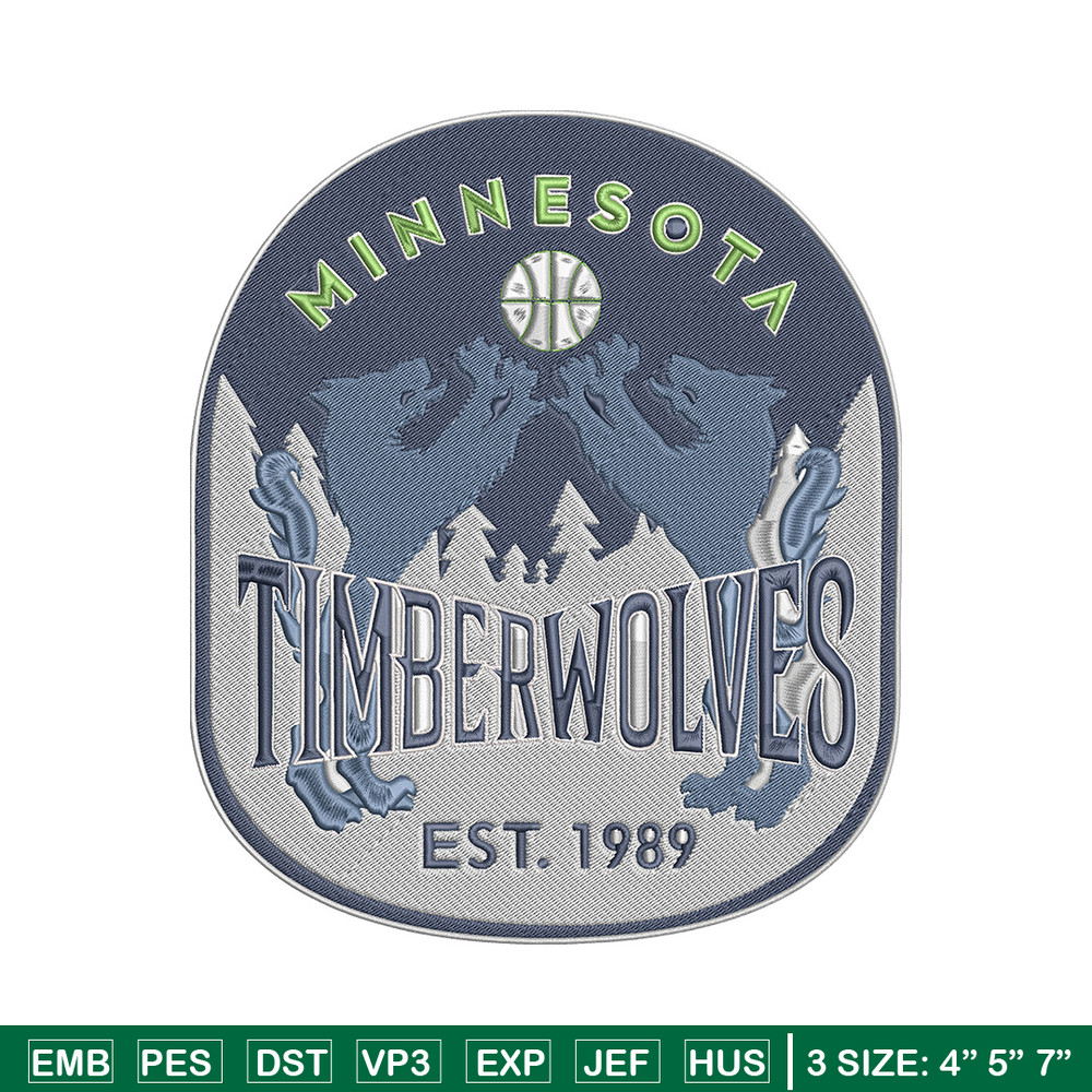 Timberwolves design embroidery design, NBA embroidery, Sport embroidery, Embroidery design, Logo sport embroidery.jpg
