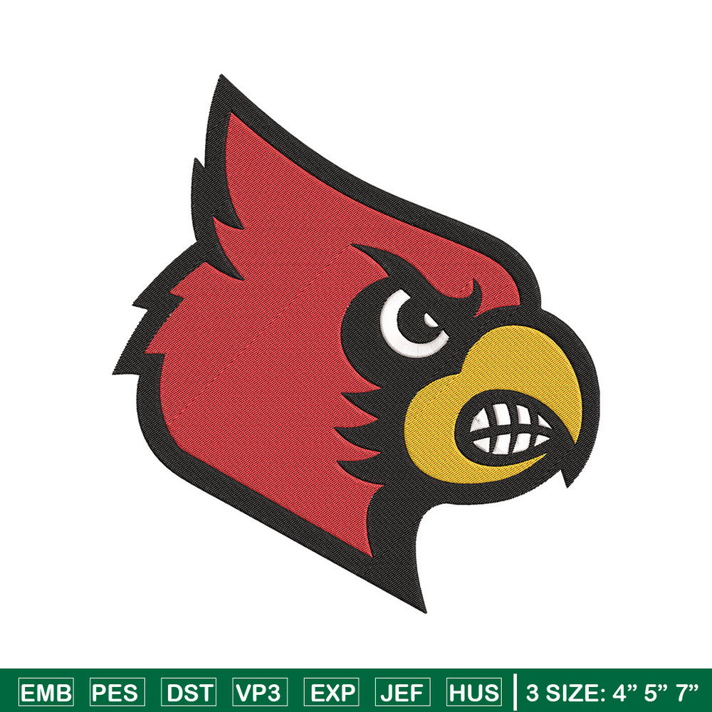 University Louisville logo embroidery design, NCAA embroidery, Sport embroidery,Logo sport embroidery,Embroidery design.jpg