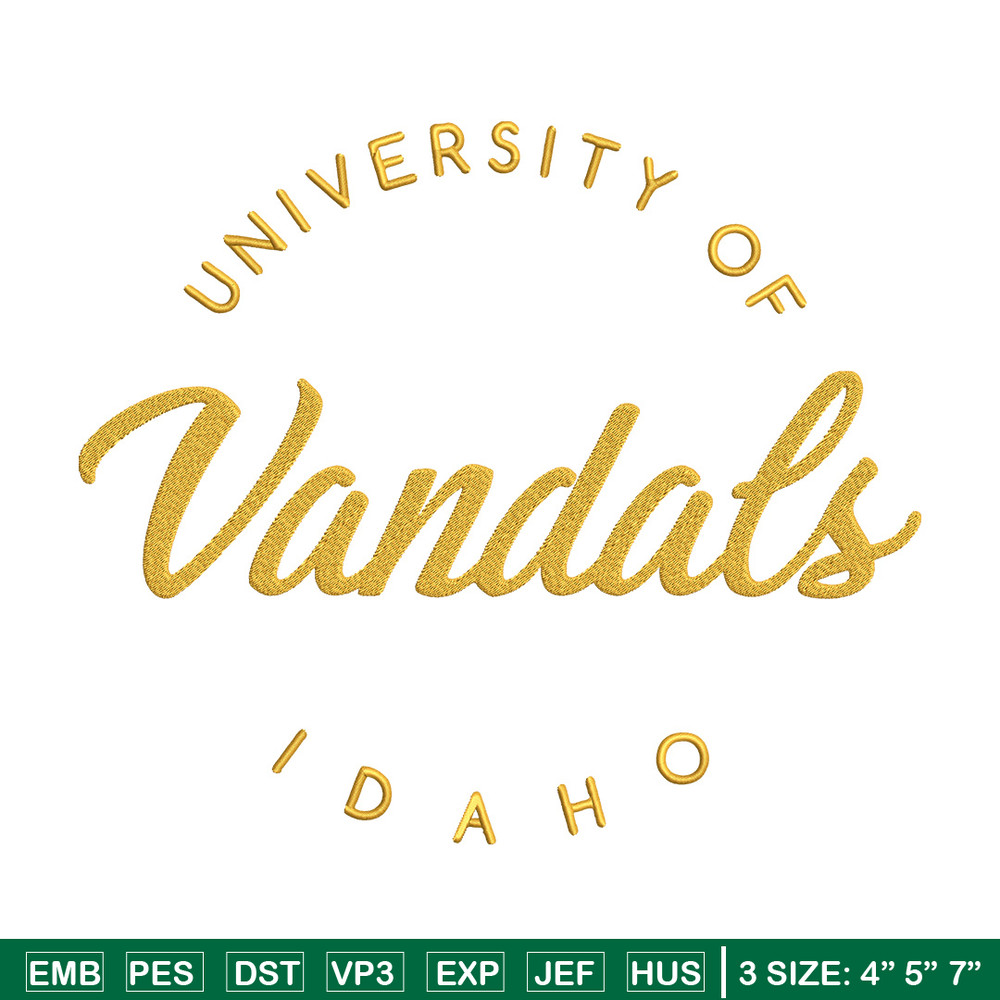 University of Idaho logo embroidery design, Sport embroidery, logo sport embroidery, Embroidery design,NCAA embroidery.jpg