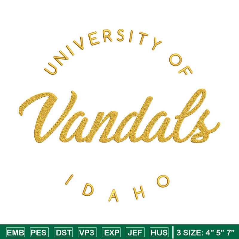 University of Idaho logo embroidery design, Sport embroidery, logo sport embroidery, Embroidery design,NCAA embroidery.jpg