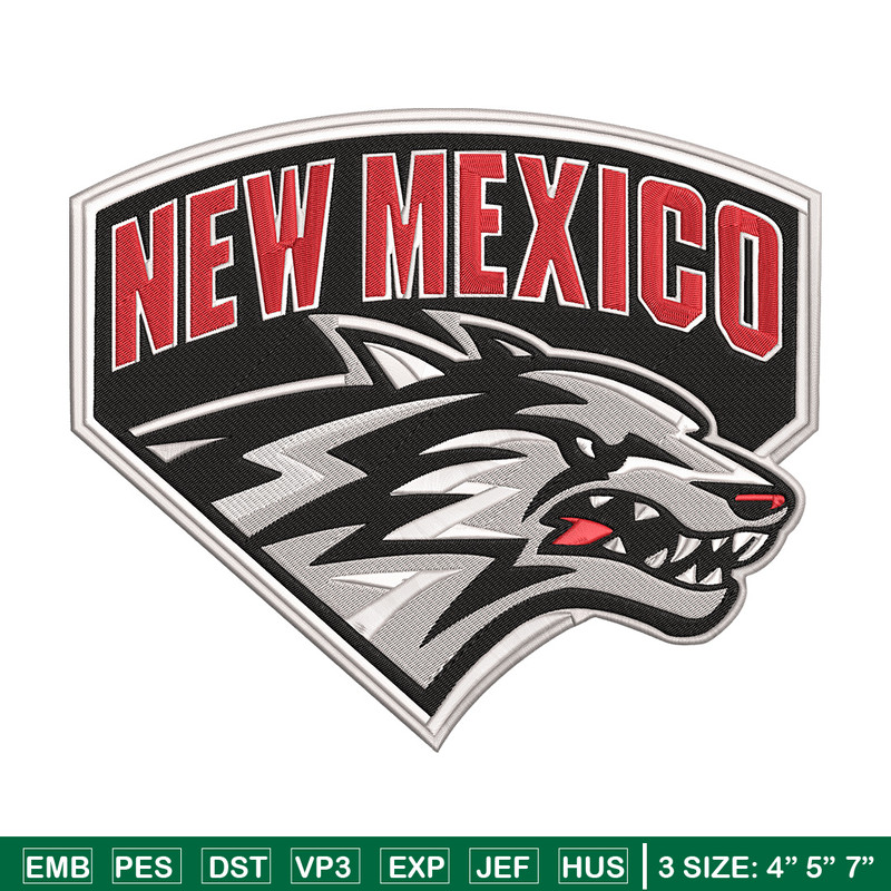UNM Lobos mascot embroidery design, NCAA embroidery, Sport embroidery, logo sport embroidery, Embroidery design.jpg